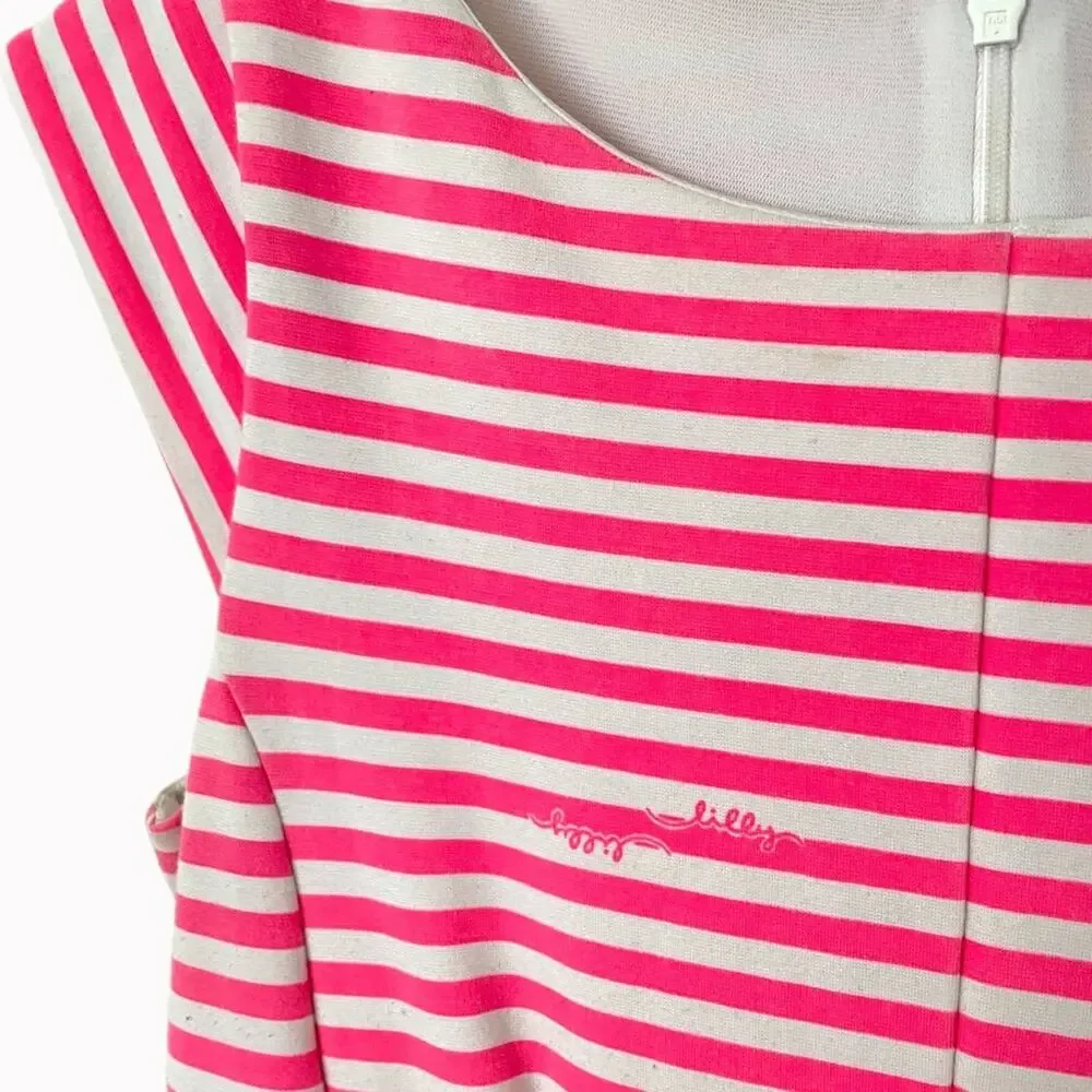 Lilly Pulitzer Pink Striped Briella Dress Sz M - Picture 3 of 8